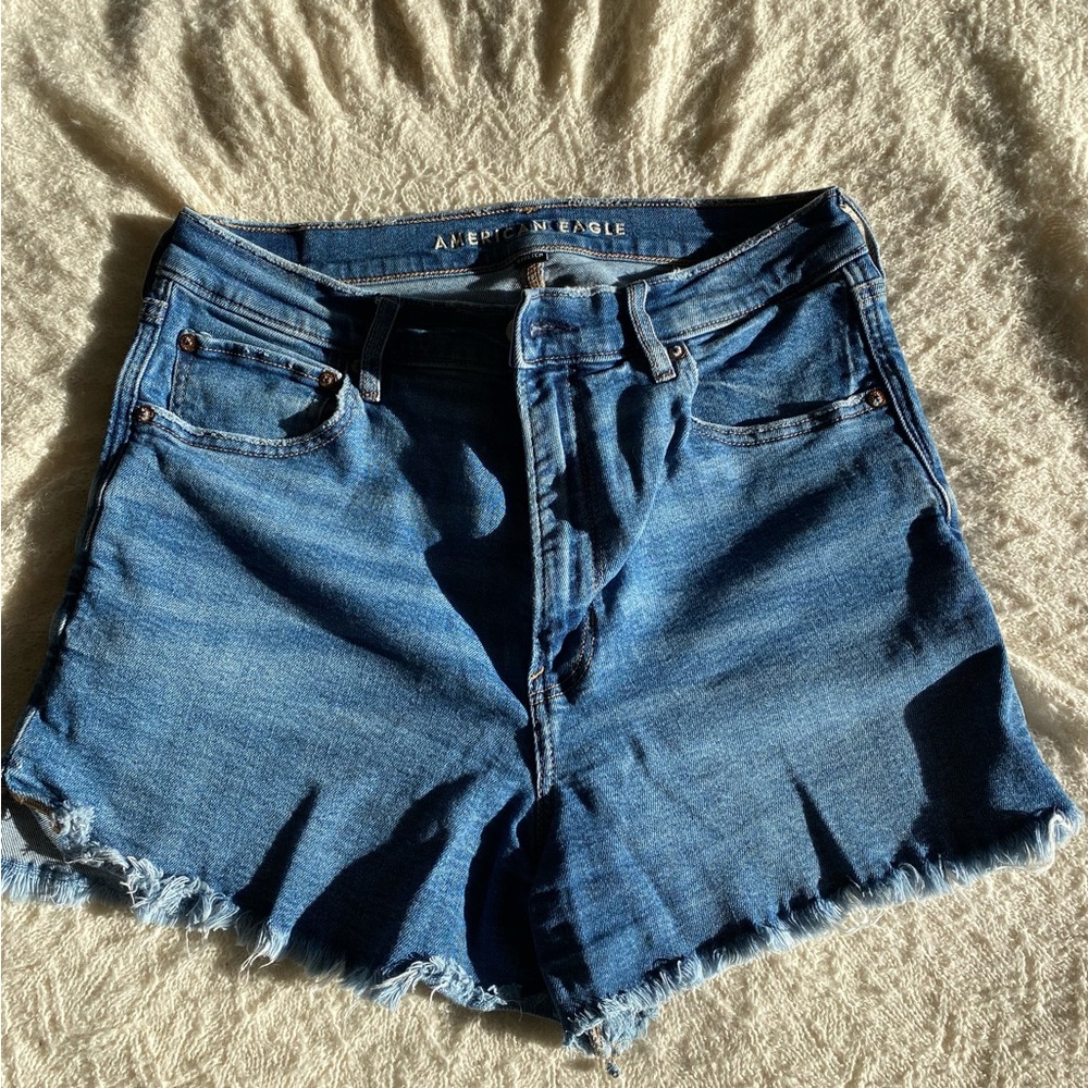 American Eagle Outfitters Blue Jean Shorts Distressed Cutoffs
